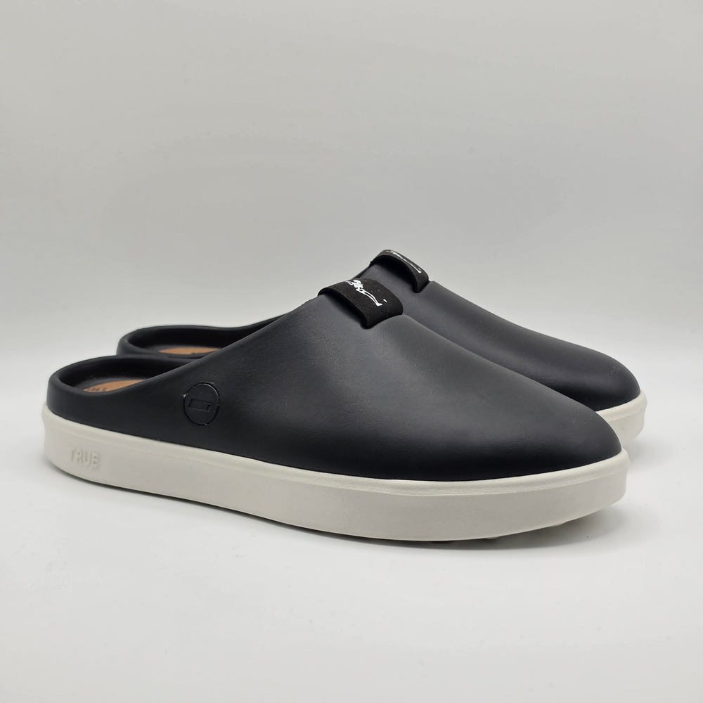 TRUE Linkswear FS-Slide Golf Mules Mens 9 Black Slip On Water Resistant NEW